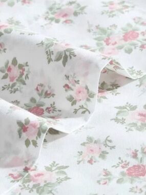 Laura Ashley Leanna Rose ~ Twin Sheet Set ~ Pink Floral ~ 100% Cotton